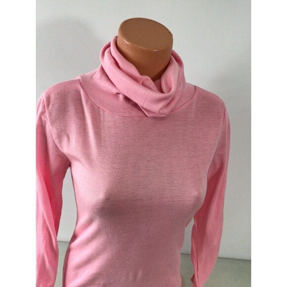 E.V. Ltd Vintage Pink Turtleneck Top Womens Small - Picture 2 of 5